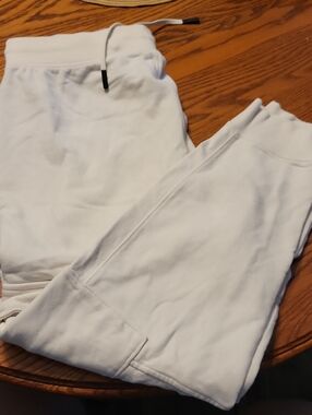 Men's White Drawstring Sweatpants